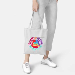 DLBZ Vente en gros Sac en toile personnalisé motif arc-en-ciel Lèvres Jour de la fierté, réutilisable et facile à transporter, pour le shopping - Product Image 4