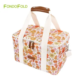 Fondofold CL0288B kustom portabel tahan air tahan bocor 300D tas Tote terisolasi tas pendingin makan siang termal untuk makanan piknik perjalanan