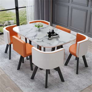 Juego de Mesas de <span class=keywords><strong>Restaurante</strong></span> de Metal Económicas de Diseño Moderno para Uso Comercial en Restaurantes de Comida Rápida con 4 Sillas - Product Image 3