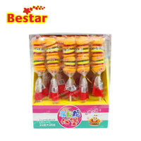 BESTAR Macaron Multicolore Sucette en Forme de Hamburger Bonbons Gélifiés Moelleux Sucettes sur Bâtonnet Confiserie Amusante pour Enfants
