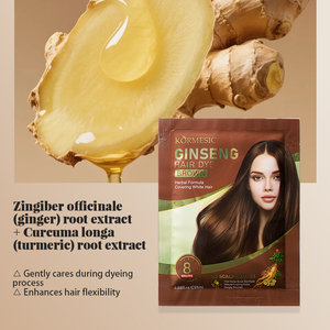 KORMESIC Marque Privée Vente en Gros 25/450ml Teinture Capillaire au Ginseng Brun & Noir Coloration Rapide Nourrissante Longue Durée Soin Doux - Product Image 2