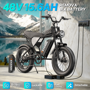 Vélo électrique <span class=keywords><strong>VTT</strong></span> 20 pouces 15 Ah avec moteur intégré, vélo électrique rapide, cyclomoteur électrique, vélo hybride, vélo électrique tout-terrain pour adultes - Product Image 3