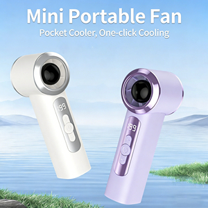 Ventilateur portatif mini rechargeable, puissant, à turbine, haute vitesse, avec écran digital - Product Image 3