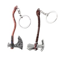 Porte-clé avec couteau, modèle d'arme, pendentif en métal avec bouclier de hache, porte-clés, vente en gros