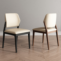 Chaise de salle à manger mobile en bois massif, style nordique minimaliste, avec dossier, pièce design pour hôtels, cafés et salles à manger à domicile