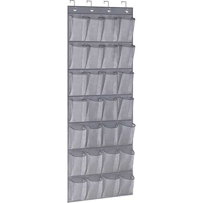 Top Sales 28 Large Breathable Mesh Pockets Over Door The Shoe Hanging Organizer Storage Bag