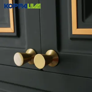 Koppalive ottone cassetto tirare manopole dorate cono ottone porta dell'armadio manopola comò manopole metà secolo Hardware da cucina