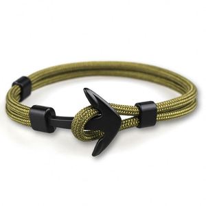 Pulsera de cuerda de nailon de moda con dijes de avión y ancla de barco para hombre, joyería tejida a mano - Product Image 5