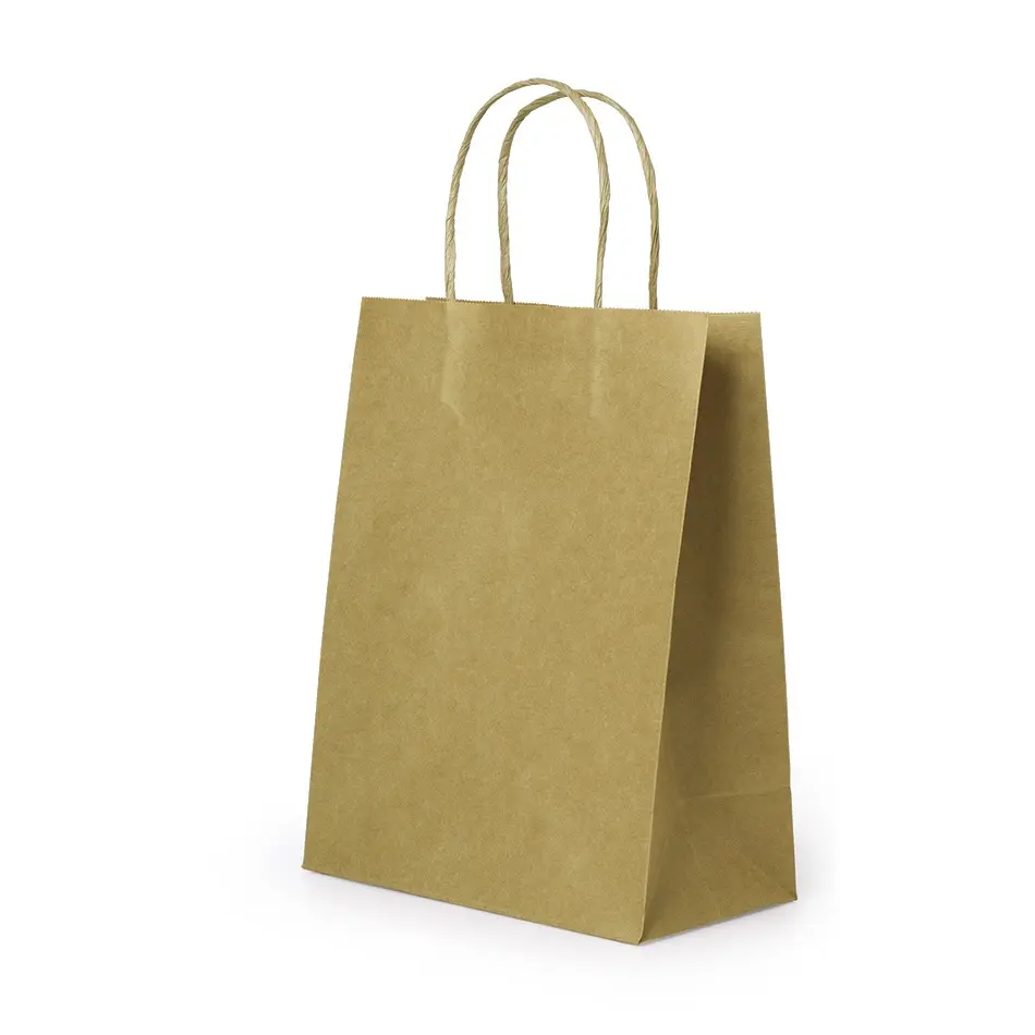 Túi in logo Túi mua sắm giấy có tay cầm Kraft cho doanh nghiệp