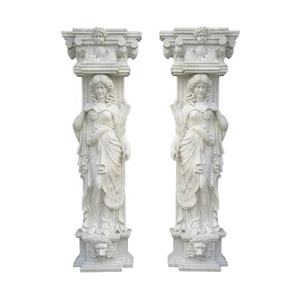 Columnas de Mármol Blanco Sólido Modernas con Superficie Pulida a Mano y Capitales Corintios - Product Image 3