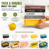 Conteneur Bento Carré en Plastique PP de Qualité Alimentaire TeGuan, Durable et Jetable, 42 oz, Boîte de Préparation de Repas avec Couvercle, Modèle OEM/ODM TG387B Moderne