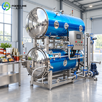 Machine de stérilisation industrielle à circulation automatique d'eau chaude pour viande, fruits de mer, plats préparés et conserves
