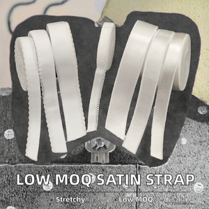 Trắng Satin Dây đeo Picot đàn hồi của sò điệp Webbing cho nhà dệt may thấp moq Cổ Phiếu có sẵn - Product Image 3