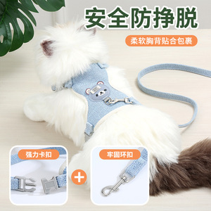 Harnais pour animaux de compagnie Hawley Mackay, gilet en maille respirant pour petits chiens et chats, anti-évasion, laisse incluse - Product Image 3