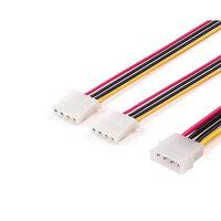 Catu daya 4 Pin komputer Molex kabel pemisah Y kabel ekstensi daya Internal 2 perempuan ke 1 laki-laki