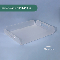 Grande plateau de service en acrylique avec poignées, fait main, décoratif, pour aliments, thé, dîner, collations, fêtes - Durable et portable