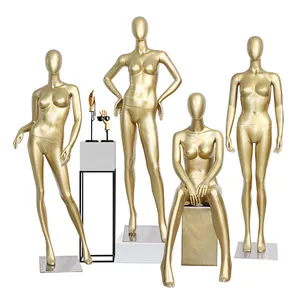 Showcase Curvy Full Body Dress Form Clothes Fiberglass Women Mannequin Model Gold Female Mannequins Full-Body for Display