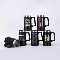 Termo de Acero Inoxidable 304/201 Aislado al Vacío, Portátil para Exteriores, Impreso en 3D, de Gran Capacidad, Minimalista, para Cerveza