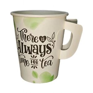 Gobelet en carton biodégradable personnalisable de 7 oz avec poignée, respectueux de l'environnement, pour les fêtes - Product Image 1
