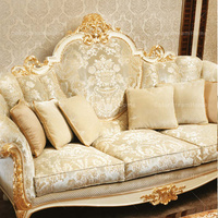 Canapé d'angle classique de luxe de style français 2 places Cadre en bois royal Tissu pour usage domestique Meubles de salon