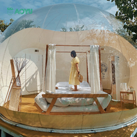 AOYU design personnalisé logo deux chambres avec salle de bain décorations de noël géant pvc gonflable bulle sphère tente
