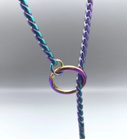 Neue Umweltfreundliche 316 Edelstahl Martingale Schwarze Hundeleine mit Schlangenkette und Nieten-Dekoration für Hunde & Kleintiere