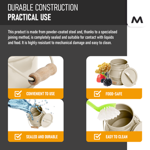 ถังโลหะพร้อมฝาปิดด้ามจับขนาด500มล. ถังโลหะสำหรับตกแต่งกระป๋องโลหะสไตล์วินเทจ - Product Image 3