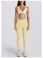 Ensemble deux pièces contrasté blanc rayé, anti-transpiration, en Spandex/Nylon, col en V, short de course, fitness, sport, yoga