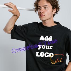 Camiseta de lujo Sifot para hombre, diseño personalizado, tejido de punto de algodón 100%, cuello grueso, bordado a todo Color de gran tamaño, respetuoso con el medio ambiente - Product Image 1