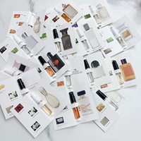 Flacons en verre incurvés de 2 ml avec logo personnalisé, best-sellers - Cartes d'échantillons de parfum, papier et carton de haute qualité