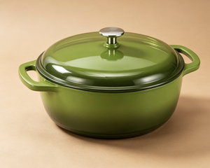 <span class=keywords><strong>Cocotte</strong></span> <span class=keywords><strong>en</strong></span> <span class=keywords><strong>fonte</strong></span> émaillée ronde et durable avec couvercle <span class=keywords><strong>en</strong></span> <span class=keywords><strong>fonte</strong></span>, 6,9 litres, vert - Product Image 4