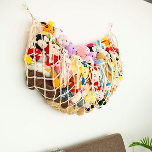 Organisateur de jouets en macramé pour animaux en peluche, 100x70cm, à fixer au mur, pour le rangement des peluches dans le salon, couleur crème - Product Image 4