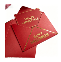Carte de remerciement dorée personnalisée, carte postale de Noël, d'anniversaire, de fête, de mariage, de joyeux anniversaire, invitation, carte en papier avec enveloppe