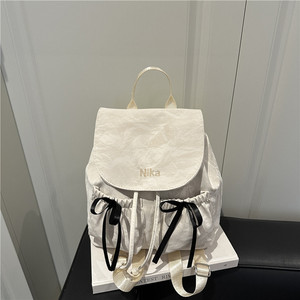 New Fashion Women Lady Classic Travel Durable Lightweight Portable PU Waterproof <b>Backpack</b> Chains Y2K <b>Small</b> Size Adjustable Strap - Product Image 3