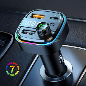 Venta caliente luces coloridas <span class=keywords><strong>coche</strong></span> BT5.0 transmisor Fm 3.1a cargador de <span class=keywords><strong>coche</strong></span> Usb REPRODUCTOR DE Mp3 multifunción para <span class=keywords><strong>coche</strong></span> con Usb C - Product Image 2