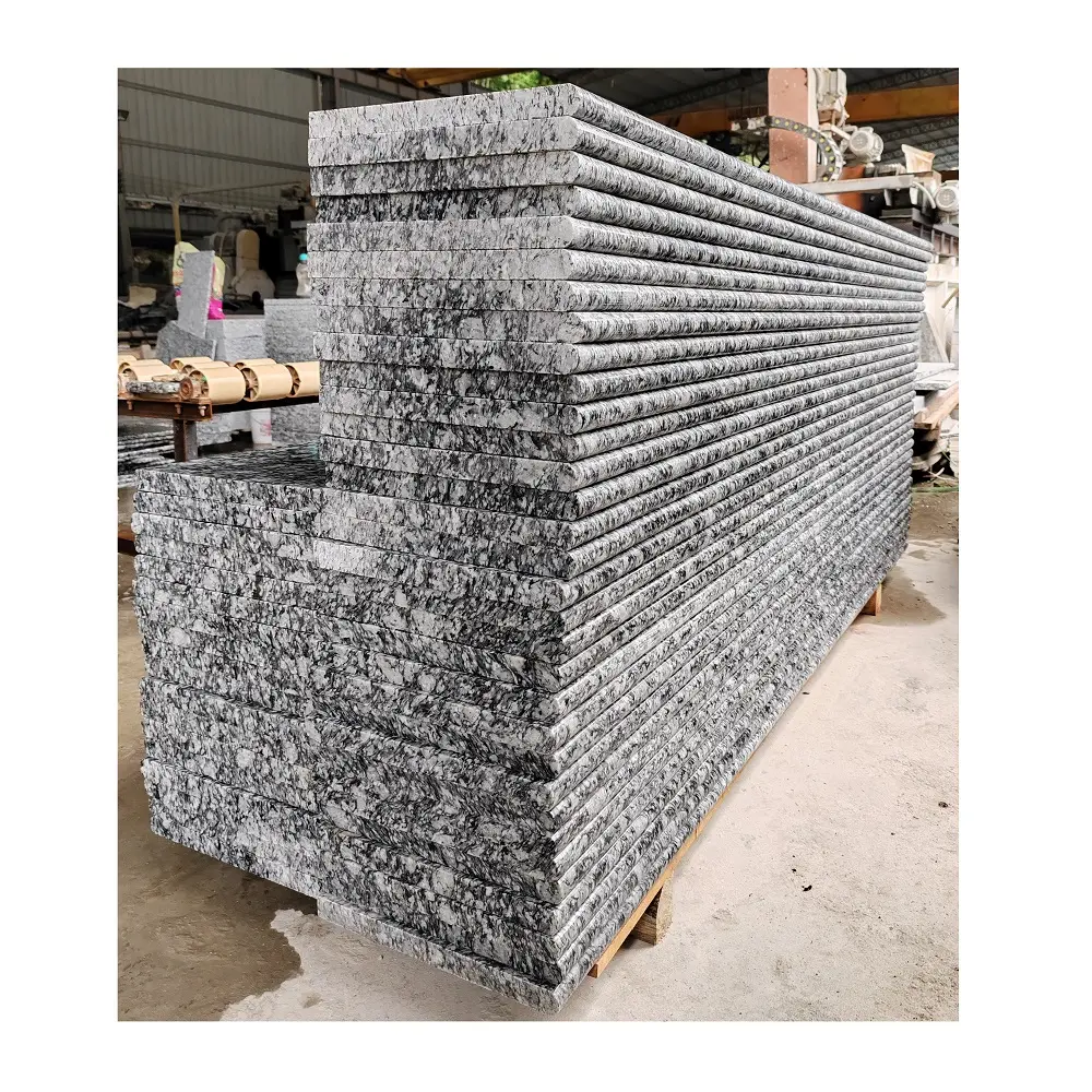 Factory Supplier Popular China Sea Wave Spray White Grey G4118 Granite Bullnose Stairs Tread And Countertop Slab Cheap Prices