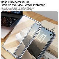 Casing Ponsel Kulit Berlapis Elektroplating Untuk Apple iPhone Duo untuk iPhone Fold 5G Dudukan Putar 360 Derajat Pelindung Hard Cover