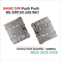 Connecteur de carte Nano SIM WECONN WL-SIM124-NA1 6PIN+1 H=1.24mm Push-Push avec interrupteur de détection, fabricant certifié ISO9001 IATF16949