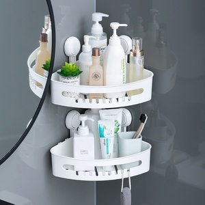 Shower Caddy Plastic Plasticplastic Bathroom Shelf Storage Organizer Waterproof Shelves Storage Holders Bathroom Wall Mounted Vacuum Shower Caddy Bathroom Shower Corner Caddy Plastic Corner Shelf