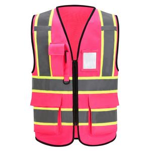Gilet de sécurité réfléchissant haute visibilité pour femmes et hommes, fermeture éclair sur le devant, conforme aux normes ANSI/<span class=keywords><strong>ISEA</strong></span> - Product Image 1