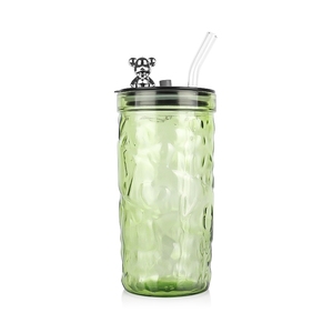 Bouteille d'eau en verre colorée de tasse potable de 400ml avec le chapeau d'ours pour la boisson - Product Image 5