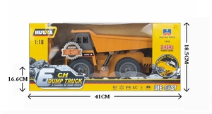 <span class=keywords><strong>Huina</strong></span> <span class=keywords><strong>1540</strong></span> 1/18 Camión Volquete de Juguete a Control Remoto de 6 Canales, de Aleación Fundida a Presión, Simulado - Product Image 6