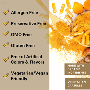 Capsules de supplément d'extrait de plantes biologiques de vente chaude poudre de curcuma pur gingembre curcuma naturel pur - Product Image 3