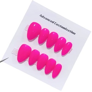 Venta al por mayor, 10 Uds., <span class=keywords><strong>uñas</strong></span> <span class=keywords><strong>de</strong></span> gel pintadas a mano, <span class=keywords><strong>uñas</strong></span> acrílicas hechas a mano francesas amarillas desnudas, prensa <span class=keywords><strong>de</strong></span> alta calidad - Product Image 6