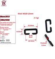 Hebilla de Plástico Negra con Anillo en D Cuadrado Abierto y Gancho en C Abierto para Mochilas de Running y Arneses, Venta Directa al por Mayor Personalizada