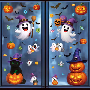 Pegatinas de <span class=keywords><strong>Calabaza</strong></span> de Halloween, Decoración Festiva, Calabazas de Caramelo, Pegatinas Electrostáticas, Pegatinas de Gato Negro Fantasma para Ventanas - Product Image 6