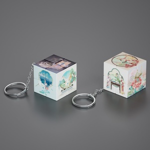 <span class=keywords><strong>Cube</strong></span> magique imprimé de logo personnalisé porte-clés mini <span class=keywords><strong>cube</strong></span> de puzzle personnalisé publicitaire promotionnel - Product Image 3