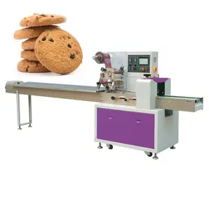 Automatic flow packing wrapping machine bar Cookies packaging machine snacks packaging machine