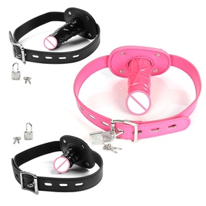 Strap-<span class=keywords><strong>On</strong></span> en cuir réglable avec gode verrouillable <span class=keywords><strong>Gag</strong></span> Réaliste Pénis <span class=keywords><strong>Gag</strong></span> pour Bondage Gear BDSM Accessoire - Product Image 1