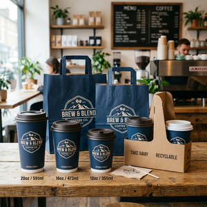<span class=keywords><strong>Portabicchieri</strong></span> da Asporto AT PACK per 2 Bicchieri di Carta, Porta Bevande Ecologico per Caffè, Porta Bicchieri per Bevande Calde con Manico - Product Image 2